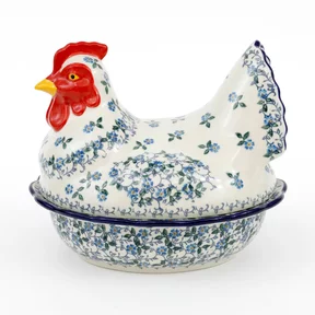 Pojemnik kura D43 h-20,5 cm <br> 2089X Niezapominajki